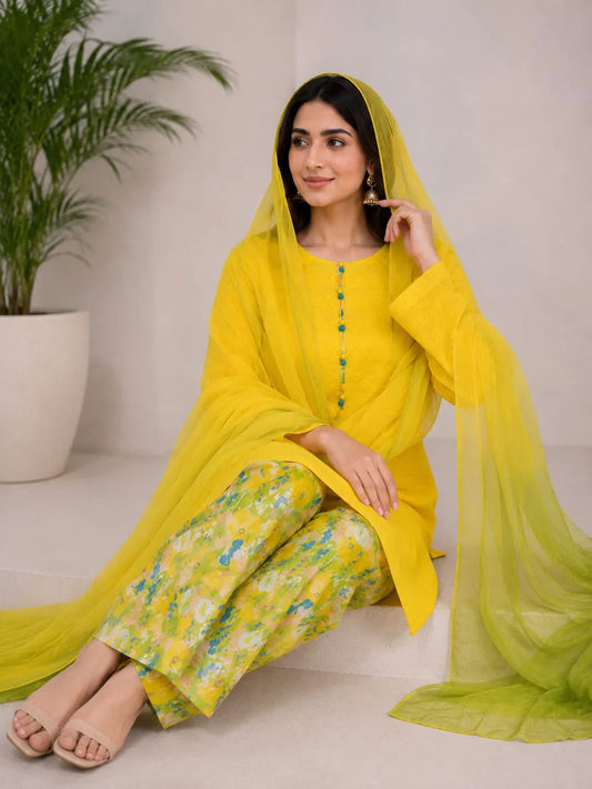Lemon Chikan Kari 3pc dress