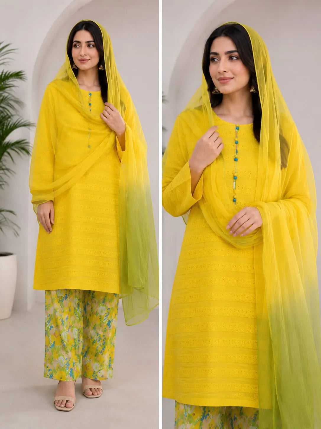 Lemon Chikan Kari 3pc dress