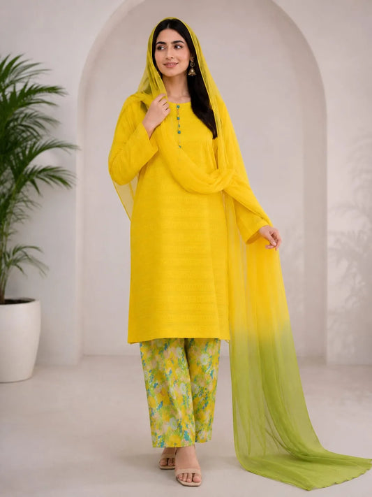 Lemon Chikan Kari 3pc dress