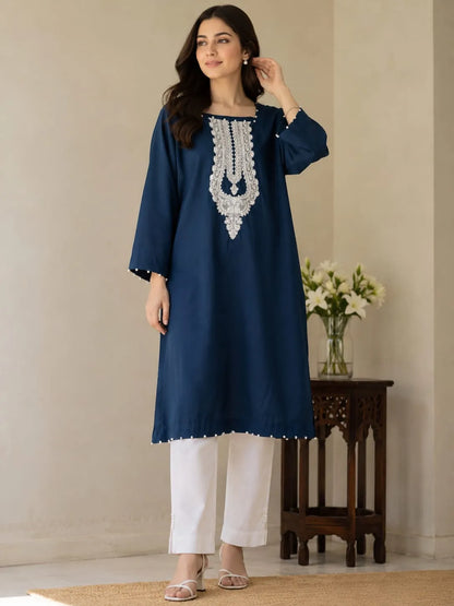 Midnight Blue Printed 3PC Suit