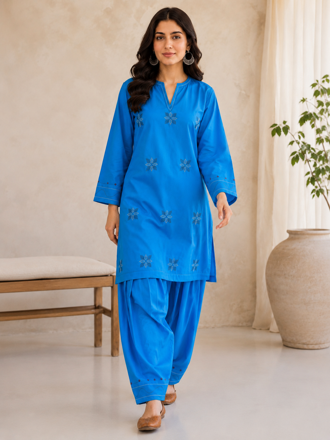 Sky blue 2-piece suit
