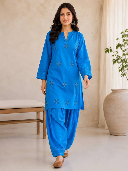Sky blue 2-piece suit