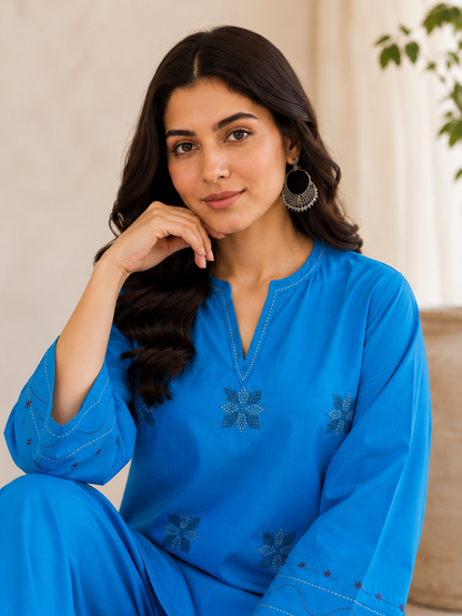 Sky blue 2-piece suit