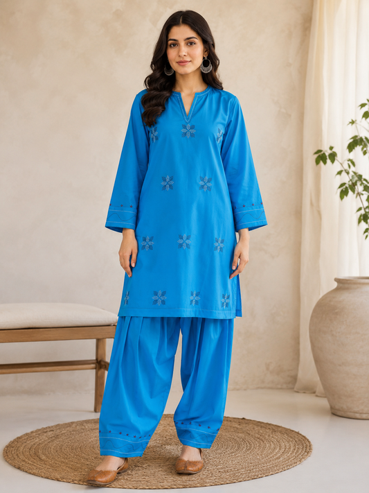 Sky blue 2-piece suit